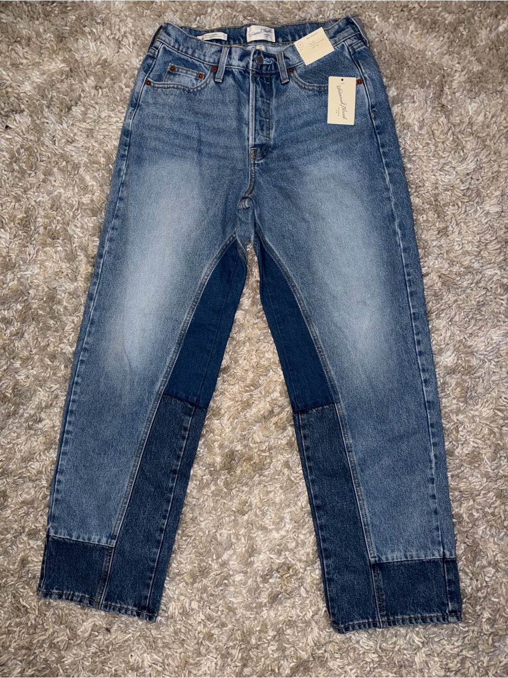 Universal Thread Two-Tone Blue women’s  Jeans Denim 90’s baggy mid rise sz 6 NWT